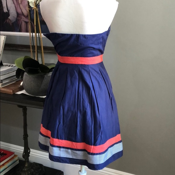 Francesca's Strapless Fit & Flare Dress Navy Small - Picture 6 of 8